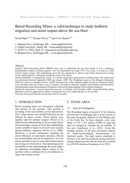 Burial Recording Mines: a Valid Technique to Study Bedform Migration and Storm Impact Above the Sea-Floor