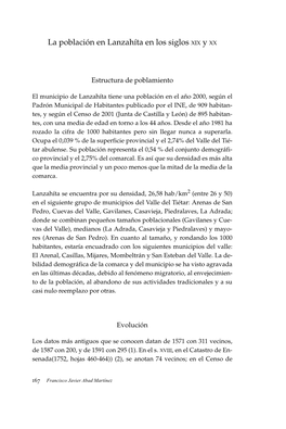 La Población En Lanzahíta En Los Siglos XIX Y XX