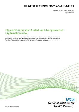 Interventions for Adult Eustachian Tube Dysfunction: a Systematic Review