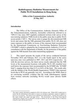 Radiofrequency Radiation Measurements Public Wifi