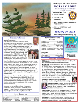 Rotary Lode the Rotary Club of North Bay Ontario, Canada