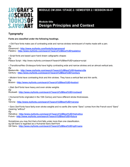 Design Principles and Context