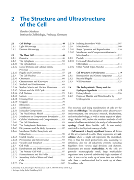 2 the Structure and Ultrastructure of the Cell Gunther Neuhaus Institut Fu¨R Zellbiologie, Freiburg, Germany