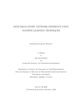 Gene Regulatory Network Inference Using Machine Learning Techniques