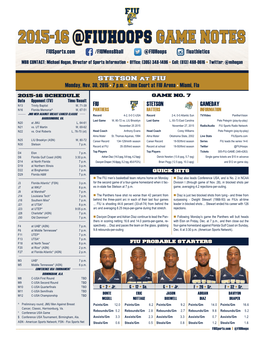 2015-16 @Fiuhoops Game Notes