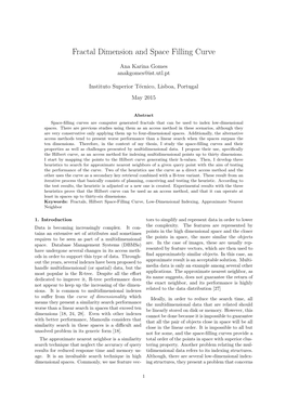 Fractal Dimension and Space Filling Curve