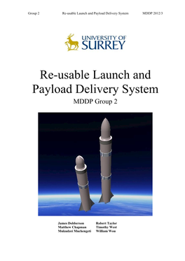 Re-Usable Launch and Payload Delivery System MDDP 2012/3