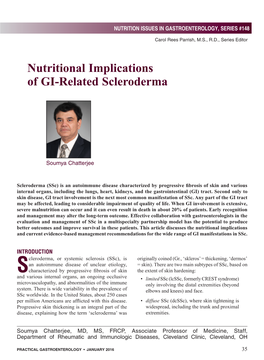 Nutritional Implications of GI-Related Scleroderma