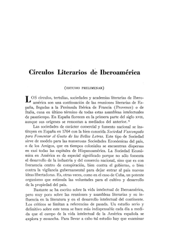 Circulos Literarios De Iberoamrica