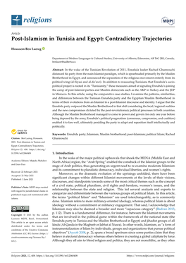 Post-Islamism in Tunisia and Egypt: Contradictory Trajectories