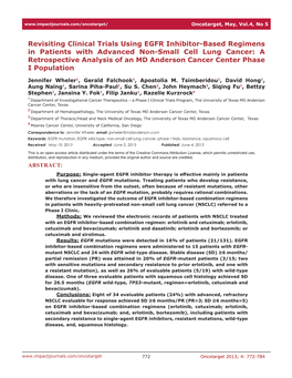 Revisiting Clinical Trials Using EGFR Inhibitor-Based