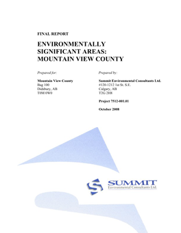 Environmentally Significant Areas: Mountain View County