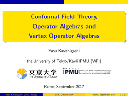 Conformal Field Theory, Operator Algebras and Vertex Operator Algebras
