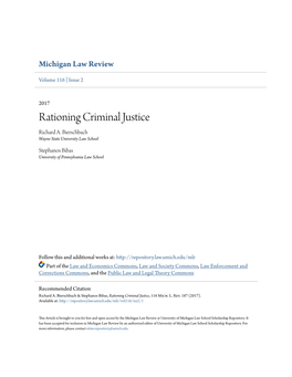 Rationing Criminal Justice Richard A