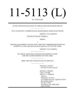 United States and Vulcan Society V. City of New York City