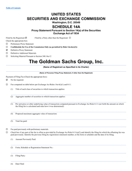 The Goldman Sachs Group, Inc