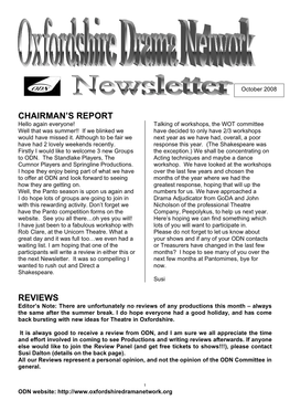 Chairman's Report Reviews