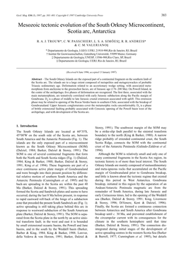 Mesozoic Tectonic Evolution of the South Orkney Microcontinent, Scotia Arc, Antarctica