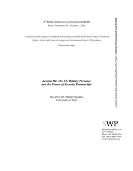 Martin Wagener, Inshore Balancing in the Asia-Pacific: U.S. Hegemony