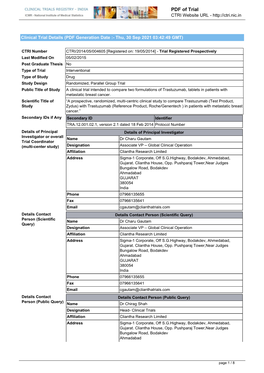 Clinical Trial Details (PDF Generation Date :- Tue, 22 Jun 2021 18