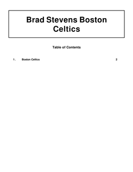 Brad Stevens Boston Celtics