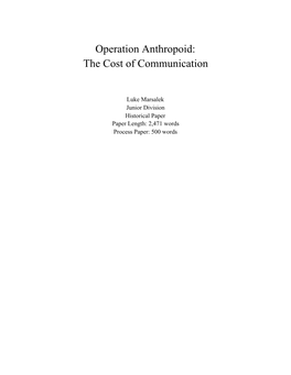 Operation Anthropoid: the Cost of Communication