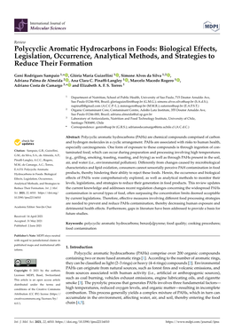 Polycyclic Aromatic Hydrocarbons in Foods: Biological Effects, Legislation, Occurrence, Analytical Methods, and Strategies to Reduce Their Formation