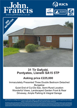 31 Tir Dafydd, Pontyates, Llanelli SA15