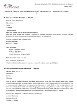 Listado De Casas En Venta En La Habana Con 2 O Más Dormitorios, 1 O Más Baños - Página 11