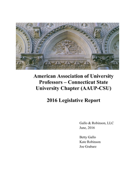 (AAUP-CSU) 2016 Legislative Report
