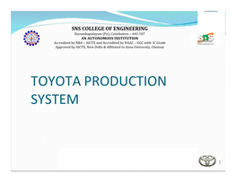 Toyota Production System Toyota Production System