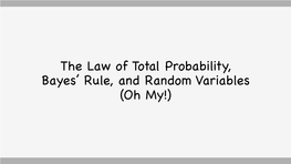 The Law of Total Probability, Bayes' Rule, and Random Variables