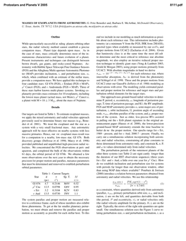 MASSES of EXOPLANETS from ASTROMETRY. G. Fritz Benedict And, Barbara E