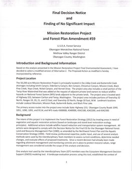 Decision Notice and Finding of No Significant Impact