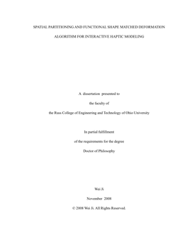 Spatial Partitioning and Functional Shape Matched Deformation