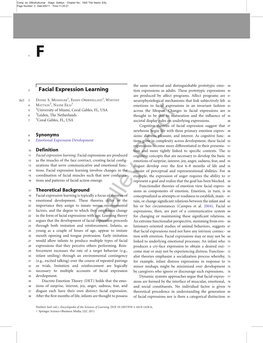 Facial Expression Learning Tion Expressions As Adults