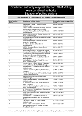 Situation of Polling Station Notice