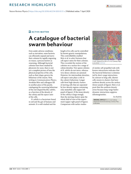 A Catalogue of Bacterial Swarm Behaviour