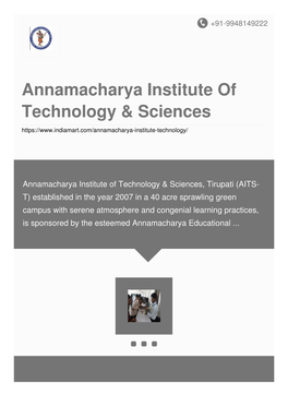 Annamacharya Institute of Technology & Sciences