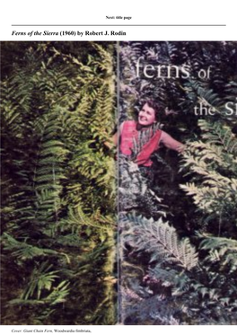 Ferns of the Sierra (1960) by Robert J. Rodin