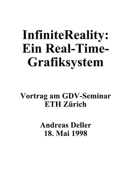 Infinitereality: Ein Real-Time- Grafiksystem