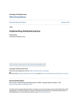 Implementing Distributed Practice