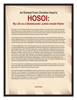 HOSOI: My Life As a Skateboarder Junkie Inmate Pastor