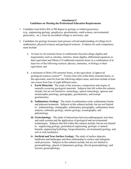 Guidelines on Meeting the Professional Education Requirements