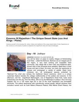 Essence of Rajasthan I the Unique Desert State (Cox and Kings - Pleite)