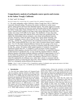 Comprehensive Analysis of Earthquake Source Spectra and Swarms in the Salton Trough, California X