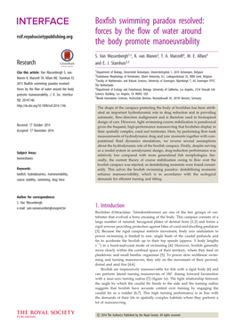Boxfish Swimming Paradox Resolved: Forces by the Flow of Water Around the Body Promote Manoeuvrability