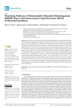 (Mtdh) from Caldicellulosiruptor Hydrothermalis 108 for D-Mannitol Synthesis