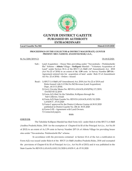 Guntur Distr Guntur District Gazette