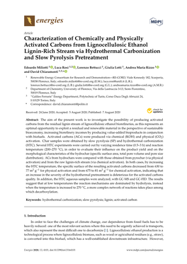 Characterization of Chemically and Physically Activated Carbons From